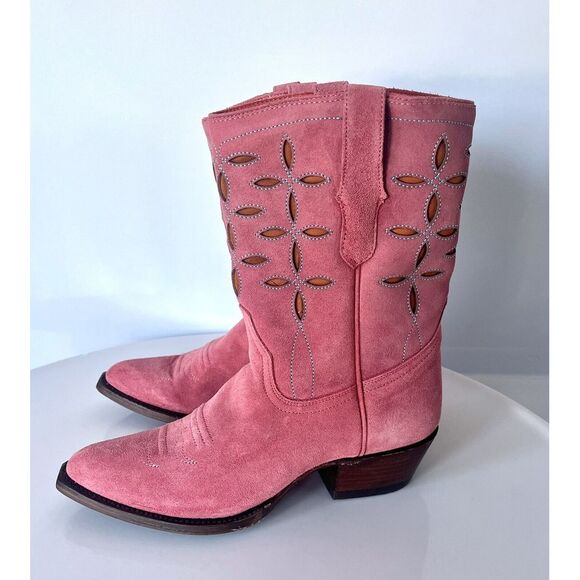 PLANET COWBOY X Anthropologie $475 Pee-wee Leather Western Cowgirl Boots Pink - Picture 6 of 14